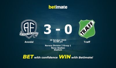 Pronostici, quote e consigli di scommessa contro Arendal vs Træff 29/10/2023