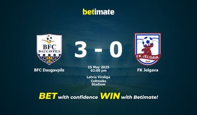 Pronostici, quote e consigli di scommessa BFC Daugavpils vs FK Jelgava 25/05/2025