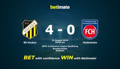 Pronostici, quote e consigli di scommessa BK Hacken vs Heidenheim 22/08/2024