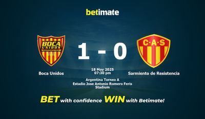 Boca Unidos vs Sarmiento de Resistencia Pronostici, quote e consigli di scommessa 18/05/2025