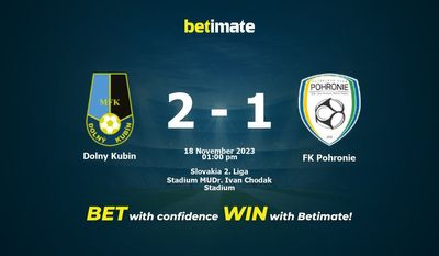 Dolny Kubin vs FK Pohronie Pronostici, quote e consigli di scommessa 18/11/2023