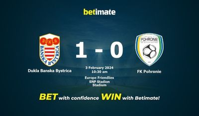 Dukla Banska Bystrica vs FK Pohronie Pronostici, quote e consigli di scommessa 03/02/2024