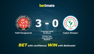 Fatih Karagumruk vs Caykur Rizespor Pronostici, quote e consigli di scommessa 07/01/2025