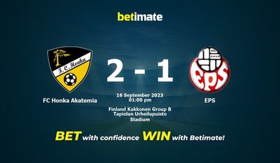 Pronostici, quote e suggerimenti sulle scommesse FC Honka Akatemia vs EPS 16/09/2023