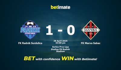 FK Radnik Surdulica vs FK Macva Sabac Pronostici, quote e consigli di scommessa 28/04/2025