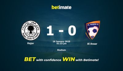 Pronostici, quote e consigli di scommessa Hajer vs Al Ansar 16/01/2025