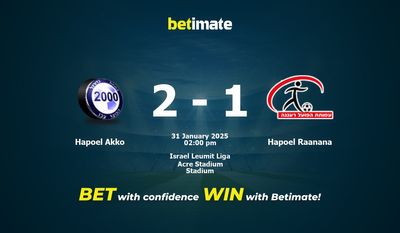 Pronostici, quote e consigli di scommessa Hapoel Akko vs Hapoel Raanana 31/01/2025