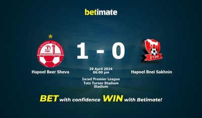 Hapoel Beer Sheva vs Hapoel Bnei Sakhnin Pronostici, quote e consigli di scommessa 29/04/2024