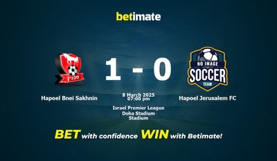 Pronostici, quote e consigli di scommessa Hapoel Bnei Sakhnin vs Hapoel Jerusalem FC 08/03/2025