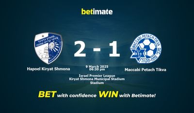 Pronostici, quote e consigli di scommessa Hapoel Kiryat Shmona vs Maccabi Petach Tikva 09/03/2025