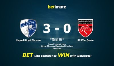 Pronostici, quote e consigli di scommessa Hapoel Kiryat Shmona vs SC Kfar Qasim 08/03/2024