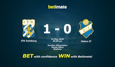 Pronostico, quote e consigli per le scommesse IFK Goteborg vs Osters IF 15/05/2025