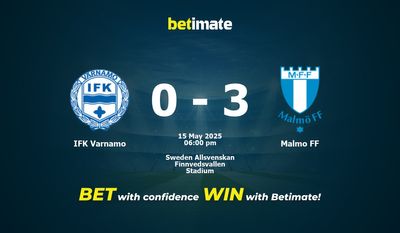 Pronostico, quote e consigli per le scommesse IFK Varnamo - Malmö FF 15/05/2025