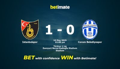 Istanbulspor - Corum Belediyespor Pronostici, quote e pronostici di scommesse 10/05/2025