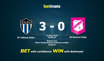 JK Tallinna Kalev vs JK Nomme Kalju Pronostici, quote e consigli di scommessa 13/05/2025