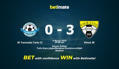 JK Tammeka Tartu II vs Viimsi JK Pronostici, quote e consigli di scommessa 09/03/2025