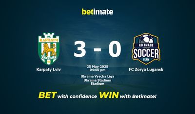 Karpaty Lviv vs FC Zorya Lugansk Pronostici, quote e consigli di scommessa 25/05/2025