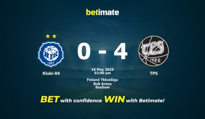 Pronostico, quote e consigli per le scommesse Klubi-04 vs TPS 18/05/2025