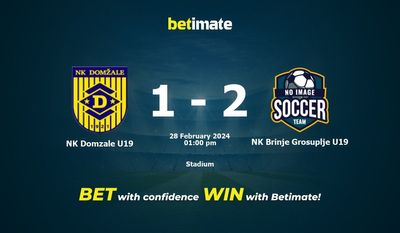 NK Domzale U19 vs NK Brinje Grosuplje U19 Pronostici, quote e consigli di scommessa 28/02/2024