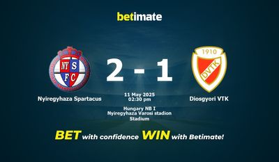 Nyiregyhaza Spartacus vs Diosgyori VTK Pronostici, quote e consigli di scommessa 05/11/2025