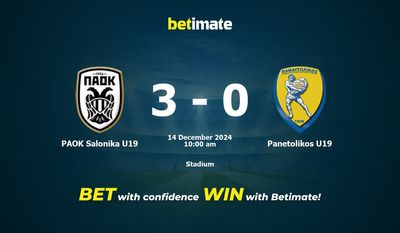 PAOK Salonicco U19 vs Panetolikos U19 Pronostici, quote e consigli sulle scommesse 12/14/2024