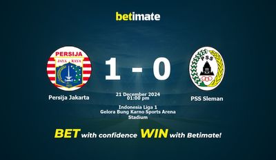 Pronostici, quote e consigli di scommessa Persija Jakarta vs PSS Sleman 21/12/2024