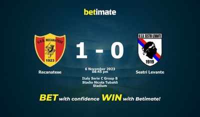 Recanatese vs Sestri Levante Pronostici, quote e consigli di scommessa 06/11/2023