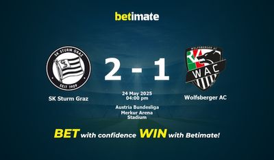 Pronostico, quote e consigli per le scommesse SK Sturm Graz vs Wolfsberger AC 24/05/2025