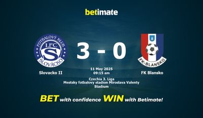 Pronostici, quote e consigli di scommessa Slovacko II vs FK Blansko 11/05/2025