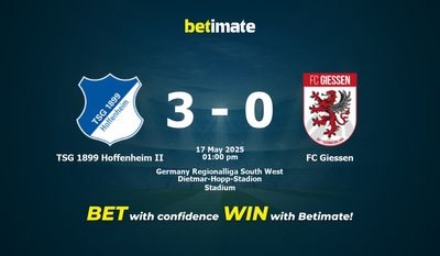 Pronostico, quote e consigli per le scommesse TSG 1899 Hoffenheim II vs FC Giessen 17/05/2025