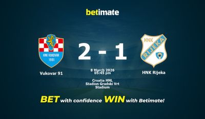 Vukovar 91 - HNK Rijeka Pronostici, quote e consigli di scommessa 08/03/2026