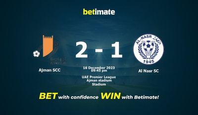 アジュマーンSCC vs アル・ナスルSC 予測、オッズ、賭けのヒント 12/16/2023