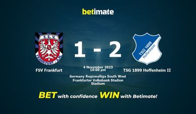 FSV フランクフルト vs TSG 1899 ホッフェンハイム II 予測、オッズ、賭けのヒント 11/04/2023