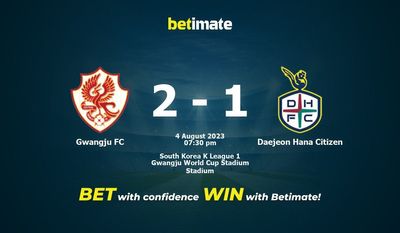 光州FC vs 大田ハナシチズン 予測、オッズ、賭けのヒント 08/04/2023