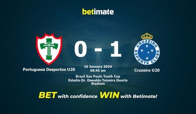 ポルトゥゲサ・デスポルトス U20 vs クルゼイロ U20 予測、オッズ、賭けのヒント 01/15/2024