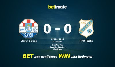 Slaven Belupo vs HNK Rijeka 予測、オッズ、賭けのヒント 05/14/2025