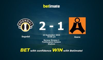Sogndal vs Asane 予測、オッズ、賭けのヒント 09/23/2023