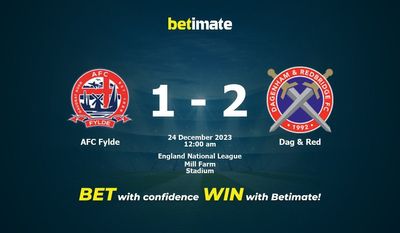 AFC Fylde 대 Dag & Red 예측, 승률 및 베팅 팁 2023년 12월 23일