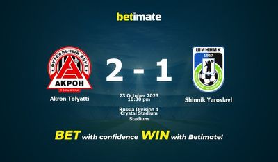 Akron Tolyatti 대 Shinnik Yaroslavl 예측, 확률 및 베팅 팁
