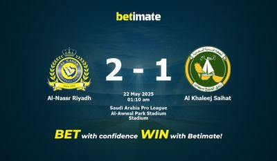 Al-Nassr Riyadh 대 Al Khaleej Saihat 예측, 승률 및 베팅 팁 2025년 5월 21일