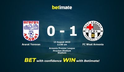 Ararat Yerevan 대 FC West Armenia 예측, 승률, 베팅 팁 2023-08-12