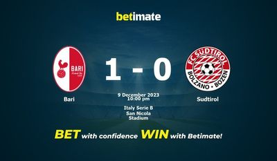 Bari 대 Sudtirol 예측, 승률 및 베팅 팁