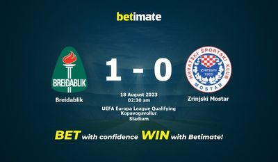 Breidablik 대 Zrinjski Mostar 예측, 승률, 베팅 팁 2023-08-17