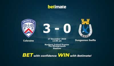 Coleraine 대 Dungannon Swifts 예측, 승률 및 베팅 팁 2023년 12월 16일
