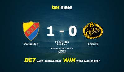 Djurgarden vs Elfsborg 예측, 배당률 및 베팅 팁 2025년 7월 19일