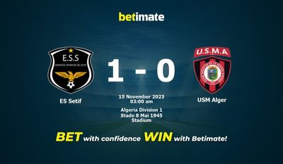 ES Setif 대 USM Alger 예측, 승률 및 베팅 팁 2023년 11월 14일