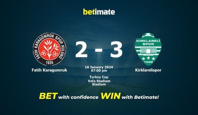 Fatih Karagumruk 대 Kirklarelispor 예측, 승률 및 베팅 팁 2024년 1월 16일