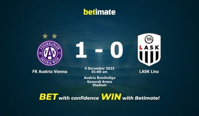 FK 오스트리아 비엔나 대 LASK 린츠 예측, 확률 및 베팅 팁 2023-12-03
