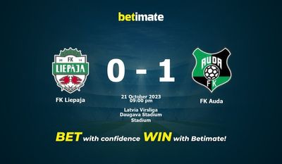 FK Liepaja 대 FK Auda 예측, 확률 및 베팅 팁 2023-10-21