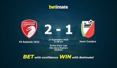 FK Radnicki 1923 vs Javor Ivanjica 예측, 확률 및 베팅 팁